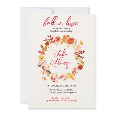 Bohemian Dried Rustic Autumn Falls Bridal Shower Invitations