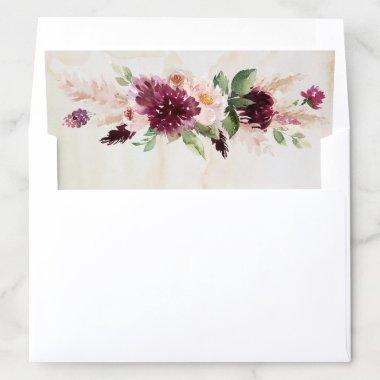 Bohemian Elegance Plum Flowers Floral Envelope Liner