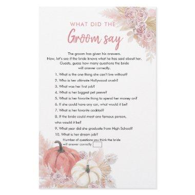 Bohemian Fall in Love Pumpkin What Groom Say