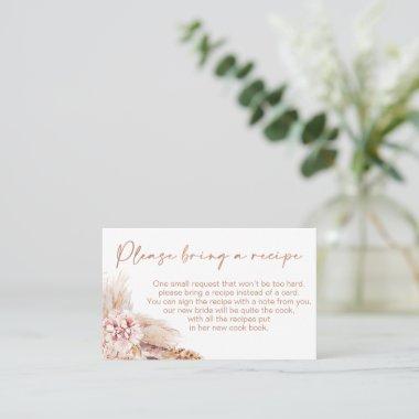 Bohemian Floral Bridal Shower Recipe Invitations Request