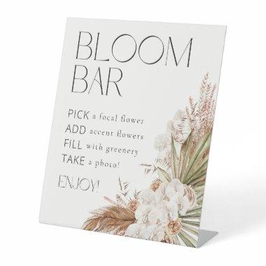 Bohemian Floral & Feathers Bloom Flower Bar Pedestal Sign
