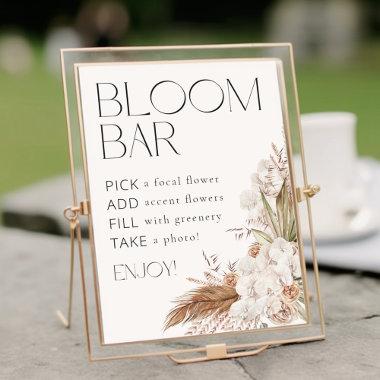 Bohemian Floral & Feathers Bloom Flower Bar Poster