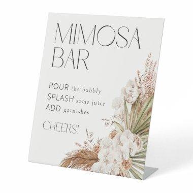 Bohemian Floral & Feathers Mimosa Bar Pedestal Sign