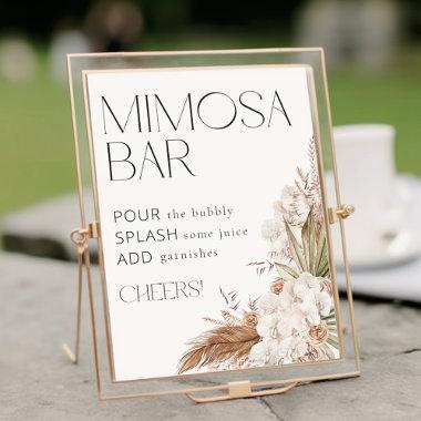 Bohemian Floral & Feathers Mimosa Bar Poster