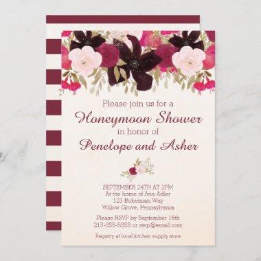 Bohemian Floral Honeymoon Shower Invitations