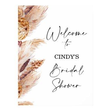Bohemian Floral Pampas  Welcome Sign