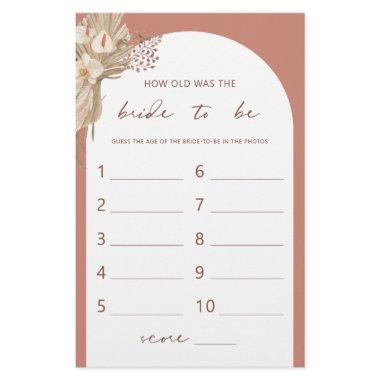 Bohemian How old was the bride shower game flyer