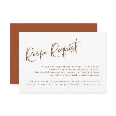 Bohemian Terracotta Bridal Shower Recipe Request Enclosure Invitations