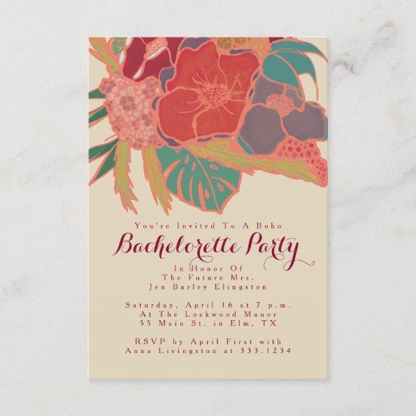 Bohemian Themed Invitations Bachelorette Party