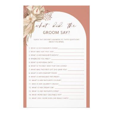Bohemian what did the groom say bridal shower flye flyer