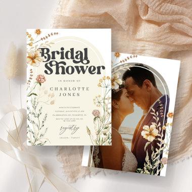 Bohemian Wildflowers Photo Arch Bridal Shower Invitations