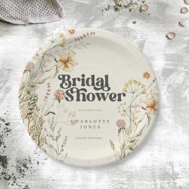 Bohemian Wildflowers Photo Arch Bridal Shower Paper Plates