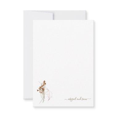 Bohemian Wispy Floral  Blank Thank You