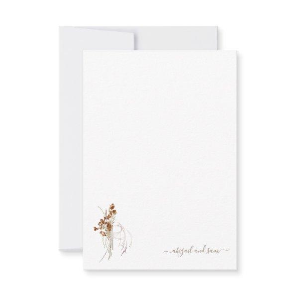 Bohemian Wispy Floral  Blank Thank You