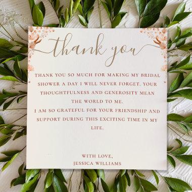 Bohemian With Elegant Script Bridal Shower Thank You Invitations