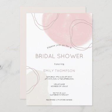 Boho Abstract Shapes Lines Bridal Shower Invitations