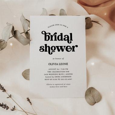 Boho and Retro Black and White | Bridal Shower Invitations