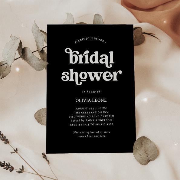 Boho and Retro Black | Bridal Shower Invitations
