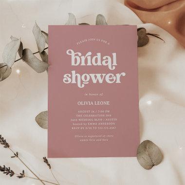 Boho and Retro Dusty Rose | Bridal Shower Invitations