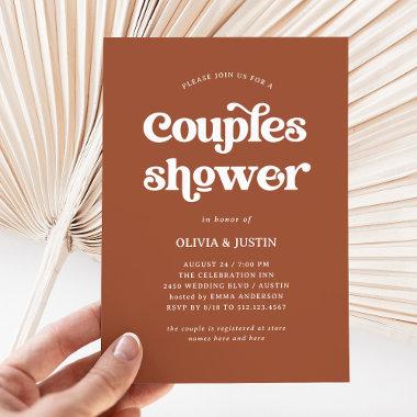 Boho and Retro Terracotta | Couples Shower Invitations