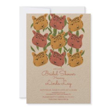 Boho Animal Cat Cheetah Safari  Invit