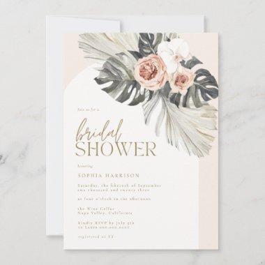 Boho Arch Dusty Floral Bridal Shower Invitations