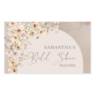 Boho arch summer Wildflower Rustic Bridal Shower Rectangular Sticker