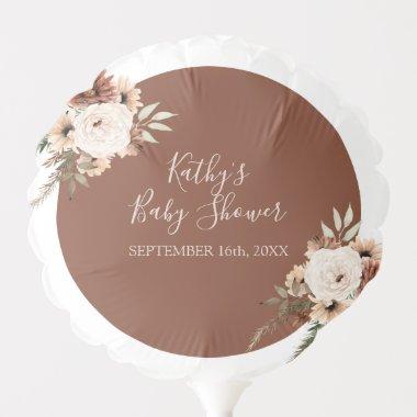 Boho Arch Terracota Floral Baby and  Balloon