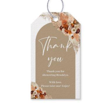 Boho arch terracotta copper pampas Bridal Shower Gift Tags