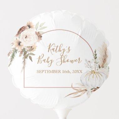 Boho Arch White Pumpkin Baby and Bridal Shower Balloon