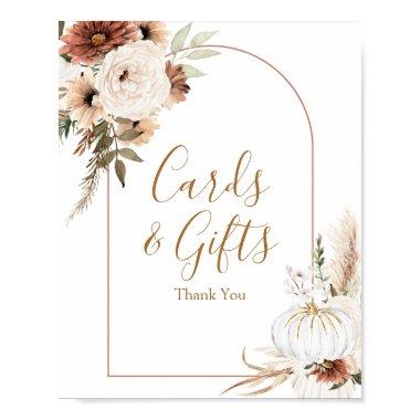 Boho Arch White Pumpkin Floral  and Gifts Poster