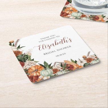 Boho Autumn  Square Paper Coaster