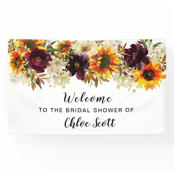 Boho Autumn Floral Bridal Shower Welcome Banner