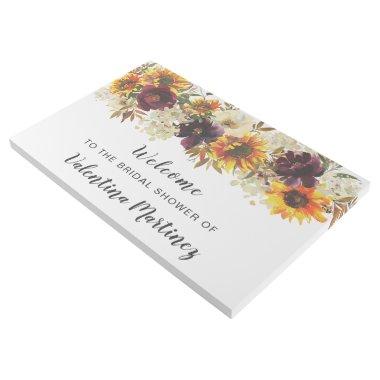 Boho Autumn Floral Bridal Shower Welcome Gallery Wrap