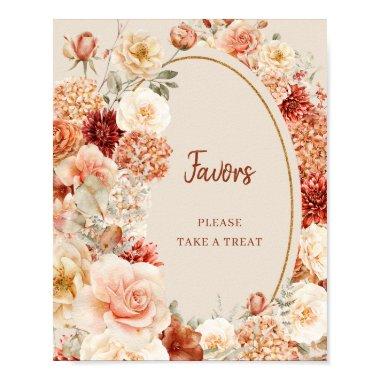 Boho autumn garden spices orange beige rust Favors Poster