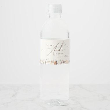 Boho Autumn Wildflower | Beige Water Bottle Label