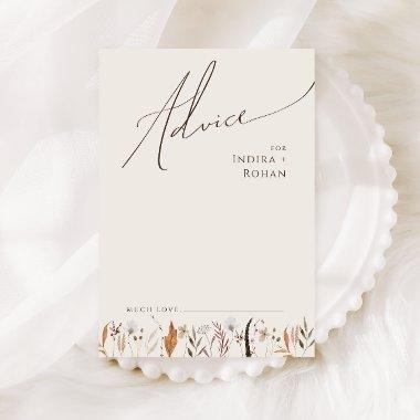 Boho Autumn Wildflower | Beige Wedding Advice Card