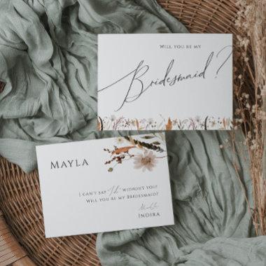 Boho Autumn Wildflower | Bridesmaid Proposal Invitations