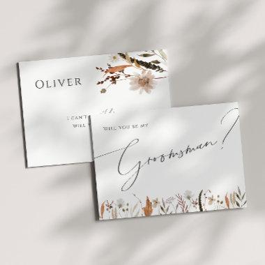 Boho Autumn Wildflower | Groomsman Proposal Invitations