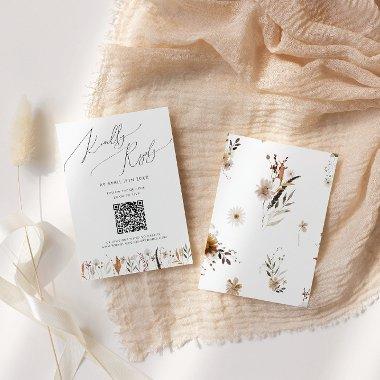 Boho Autumn Wildflower | QR Code RSVP Card