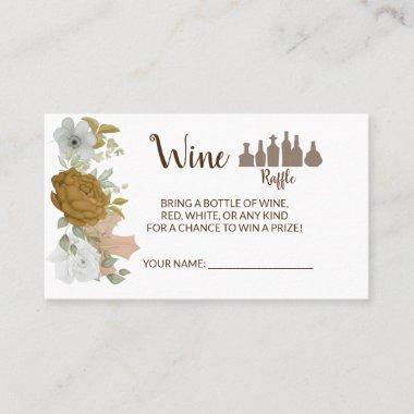 Boho Autumn Wine Raffle Ticket Bridal Shower Invitations
