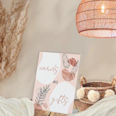 Boho Baby Terracotta Blush Invitations and Gifts Pedestal Sign