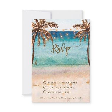 boho beach sand wedding bridal shower rsvp card