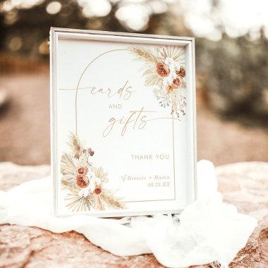 Boho Beige Invitations & Gifts Sign | Arch Pampas Grass