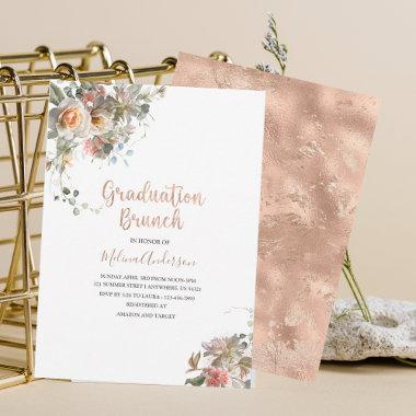 Boho Beige Flowesr watercolor graduation brunch