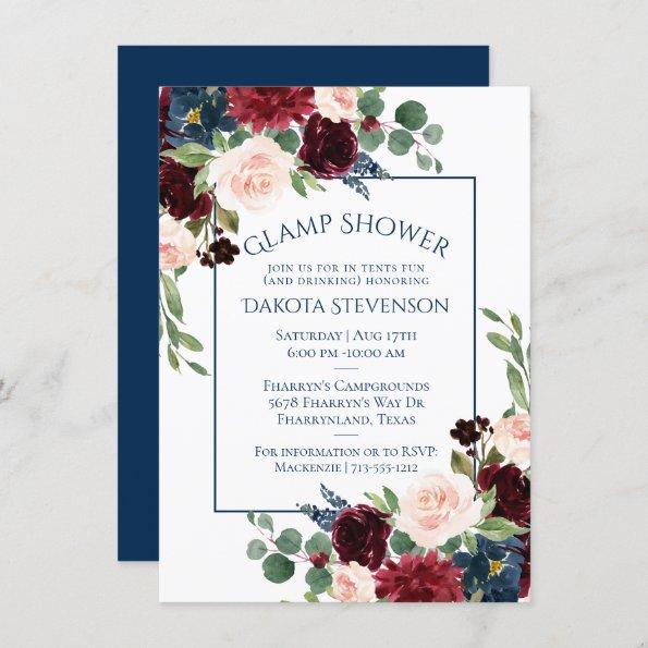 Boho Bloom | Rustic Floral Frame Glamping Shower Invitations