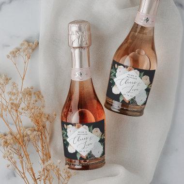 Boho Blooms Personalized Cheers to Love Sparkling Wine Label