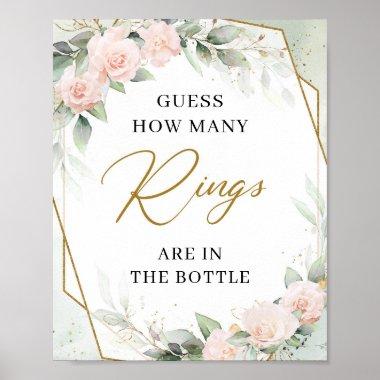 Boho blush and greenery gold Guess how many rings Poster