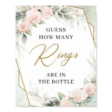 Boho blush and greenery gold Guess how many rings Poster