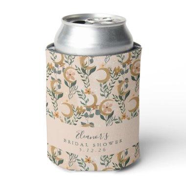 Boho Blush Botanical Moon Custom  Can Cooler